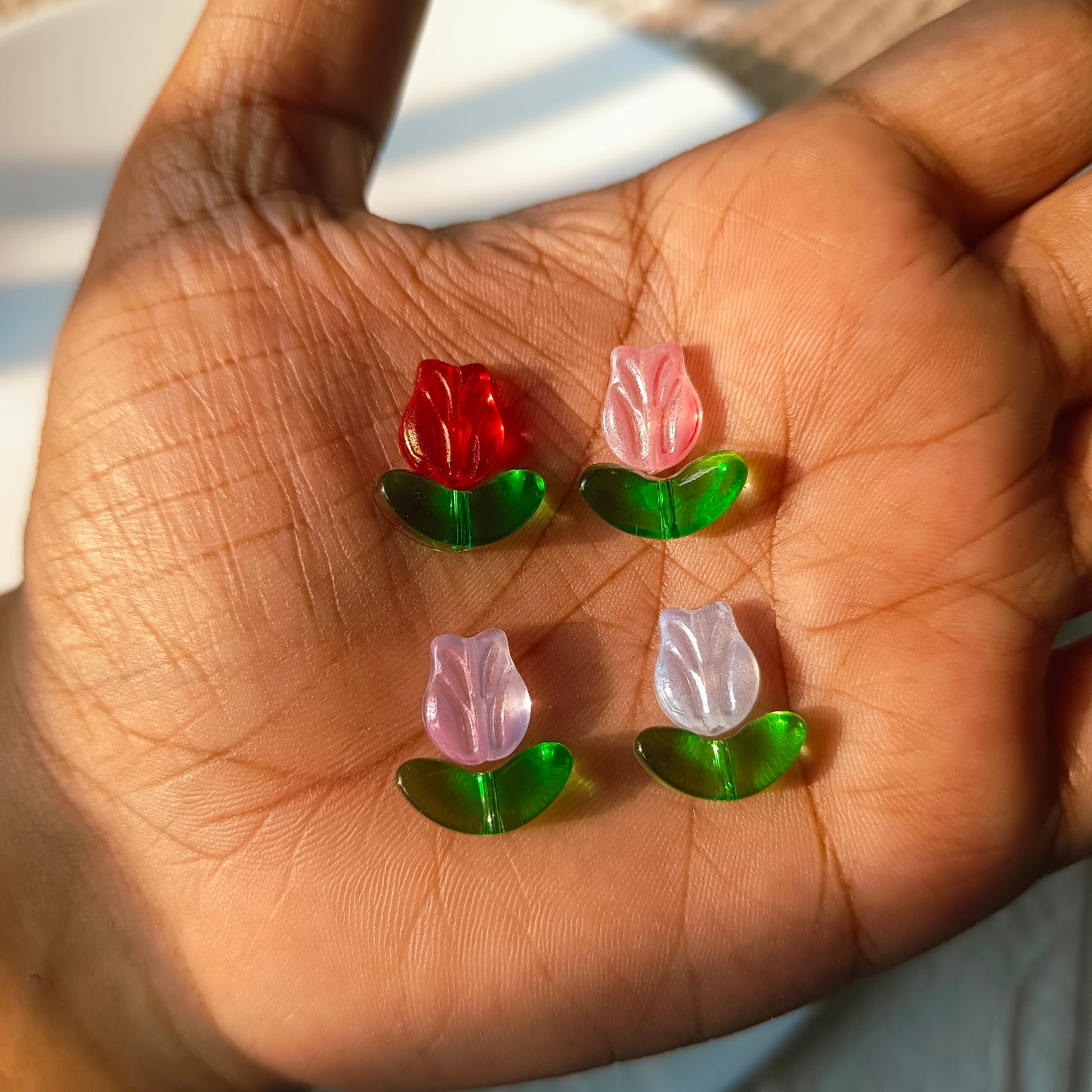 Glass Flowers with leaf