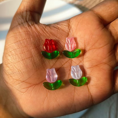 Glass Flowers with leaf