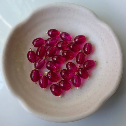 Oval Hanging Beads Glass Big(10 Pieces)