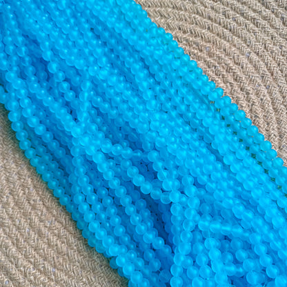 Frozen Matte Beads 8mm 95+ Beads Sky Blue