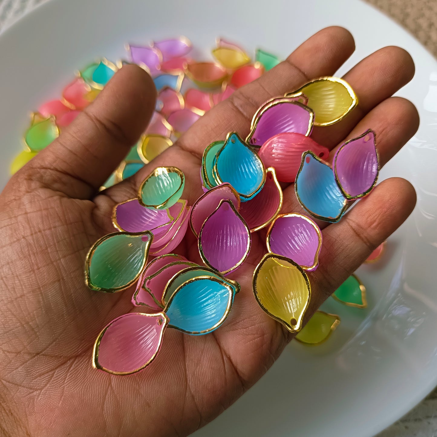 Multi Colour Gold Enamel Petals (10 Grams)