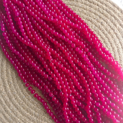 Glass Beads magenta pink