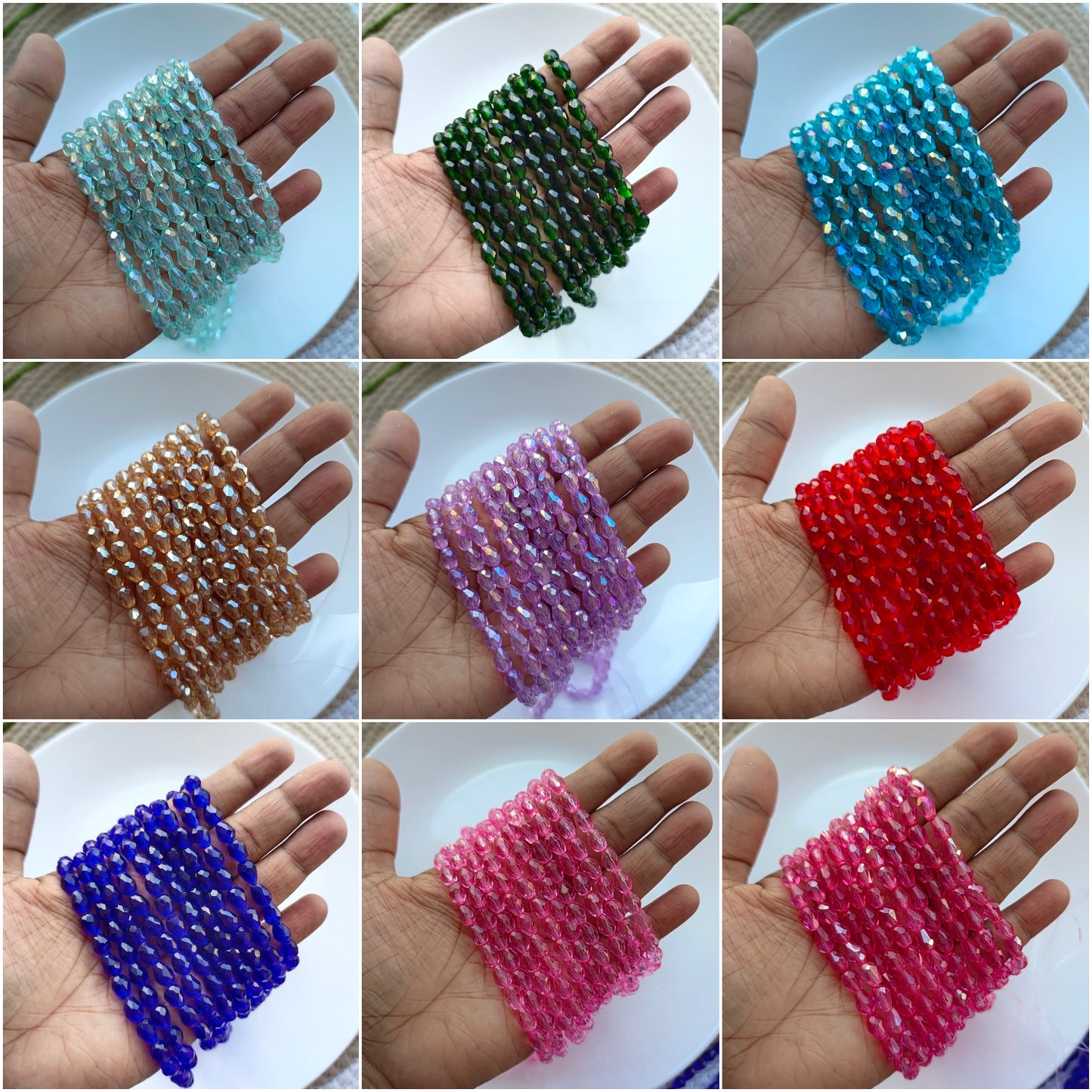 Drop Crystal Beads/Size-6*8(1 String)