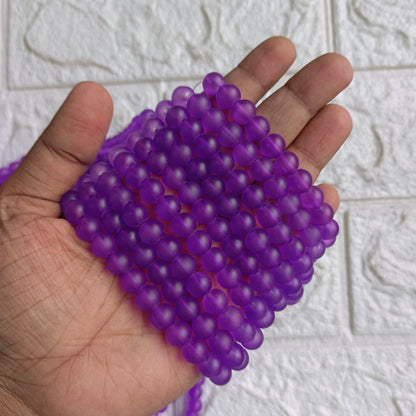 Frozen Matte Beads 8mm 95+ Beads Purple