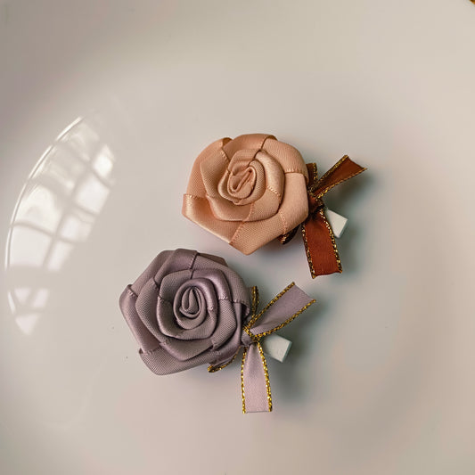 Rose Satin Aligator Pins