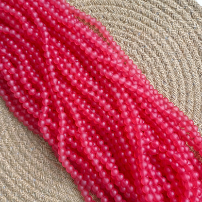 Frozen Matte Beads 8mm 95+ Beads Red