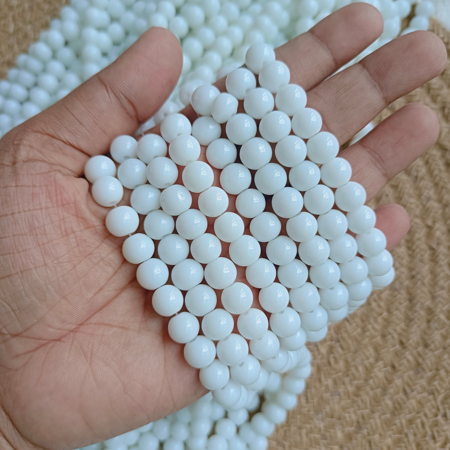 Milky White Glass Beads