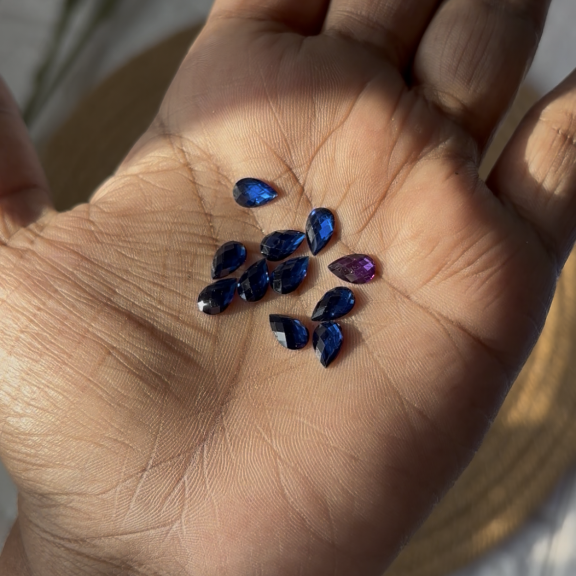 Drop Shaped Crystal Kundan Stones (10 Grams)