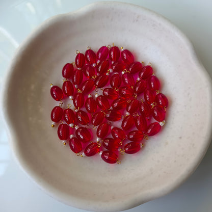 Oval Hanging Beads Glass Small (10 Pieces)