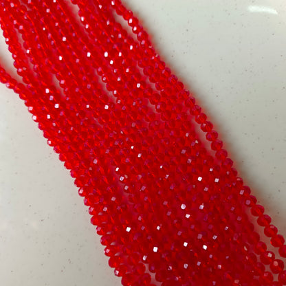 Crystal Beads Red  6mm